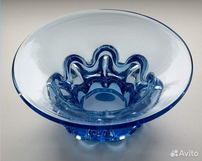 Конфетница цветное стекло СССР