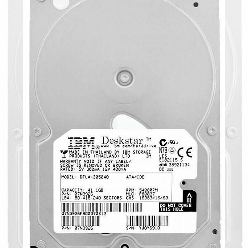 [DTLA-305040] Жесткий Диск Ibm 41,1gb 5400 Ide 3.5" Dtla-305040