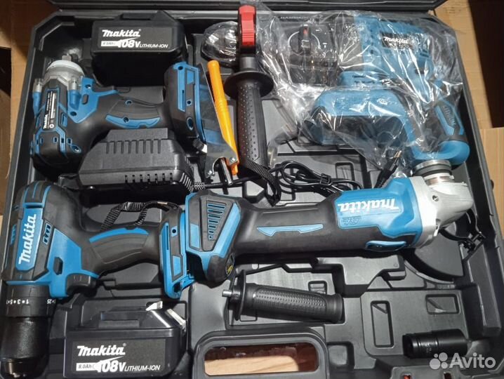 Набор инструментов 4в1 новые ушм+гайковер+шур+перф