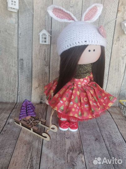 Кукла новогодняя текстильная