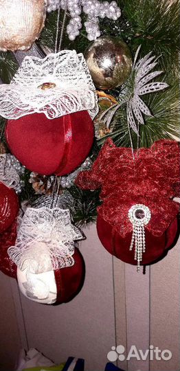 Бархатные ёлочные шары