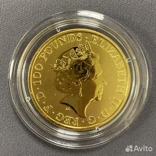 Золотая монета Звери Королевы