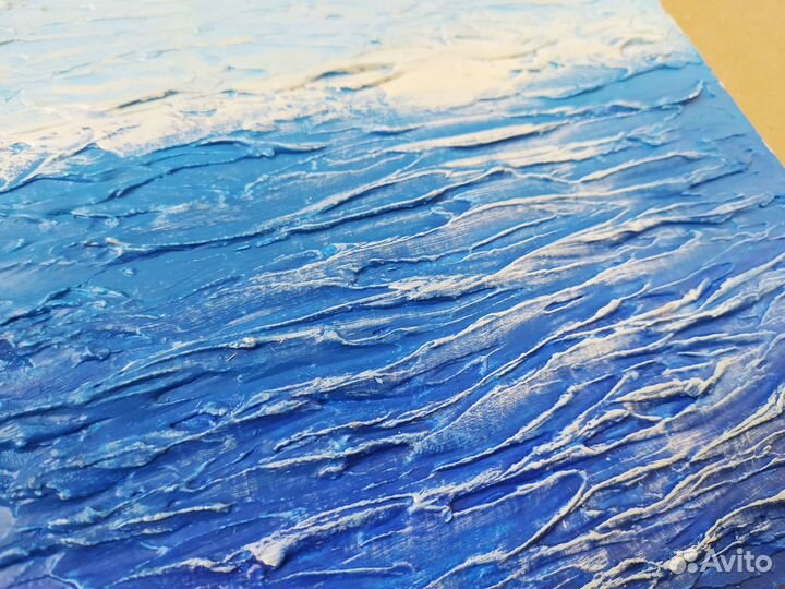 Фактурная картина с морем пейзаж морская