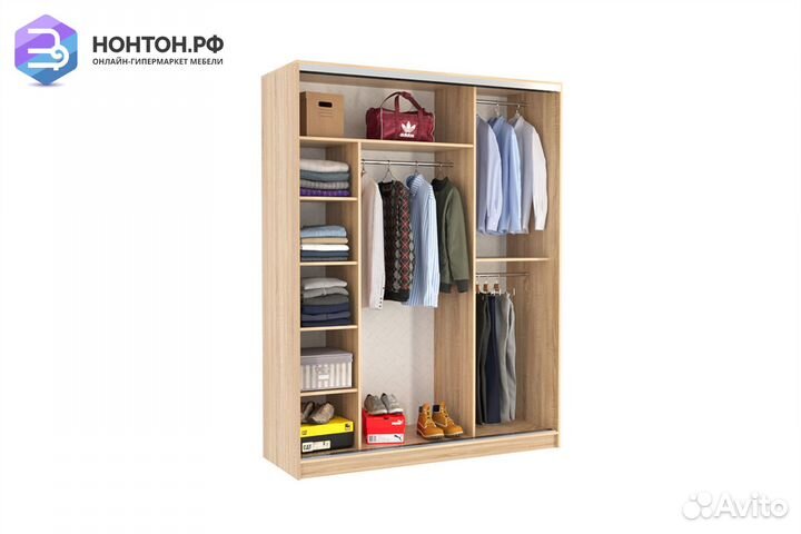 Шкаф-купе Бассо 4-600 бабочки дуб сонома