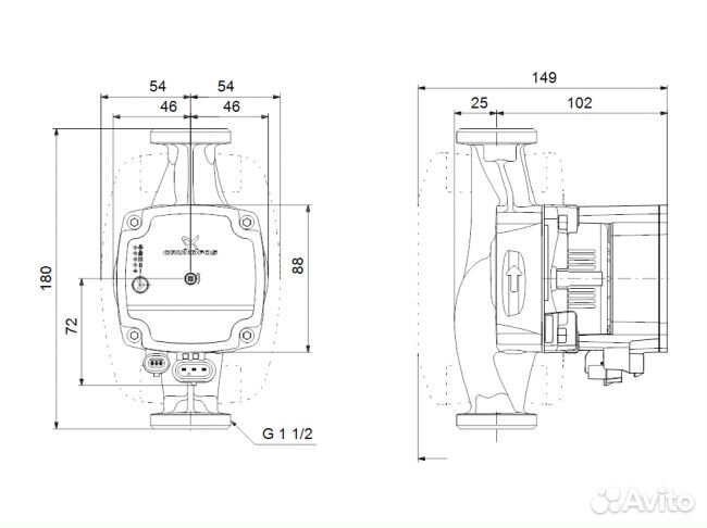 Насос циркуляционный Grundfos alpha1 L 25-80 180