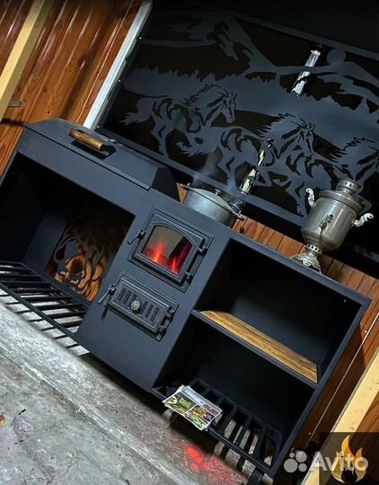 Мангал с крышей 4в1