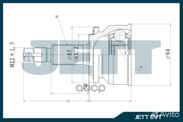 ШРУС внешний jett V41-9321 V41-9321 jett