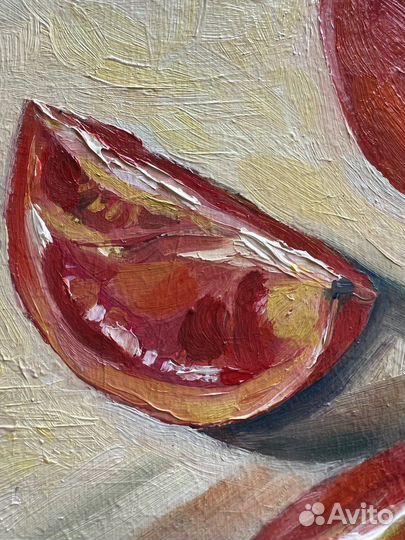 Картина с помидорами натюрморт масло холст