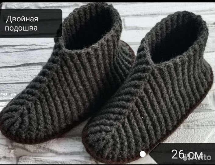 Тапочки сапожки вязаные