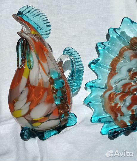 Ваза цветное стекло СССР