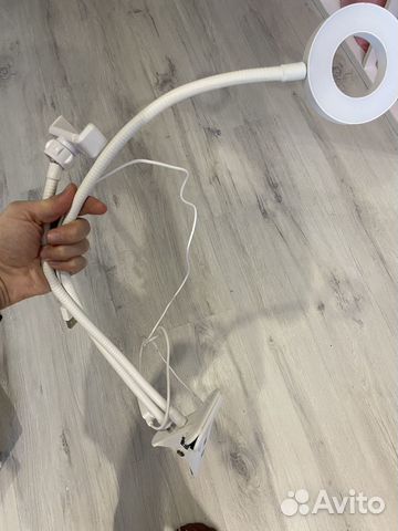 Лампа кольцевая настольная на прищепке