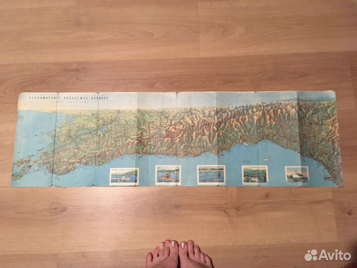 Ретро туристическая карта Кавказа