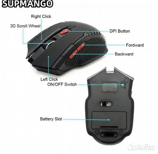 Беспроводная оптическая мышь 2.4 GHz