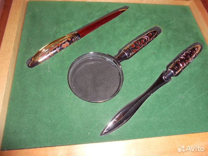 Канцелярск набор Премиум инкрустация металл дерево