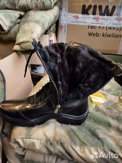 Облегченные берцы. Натуральный мех