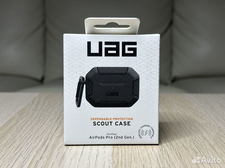 AirPods Pro 2. Противоударный чехол UAG (Black)