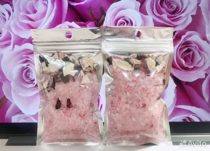 Крымская морская соль для ванны с розой
