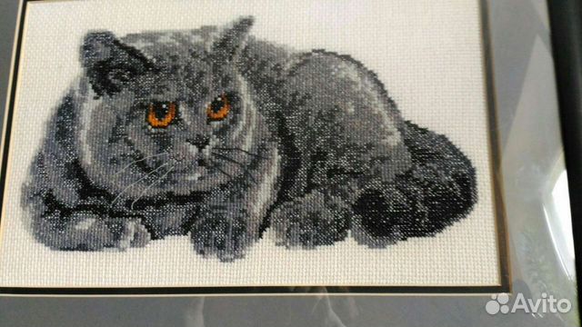 Кот вышивка картина