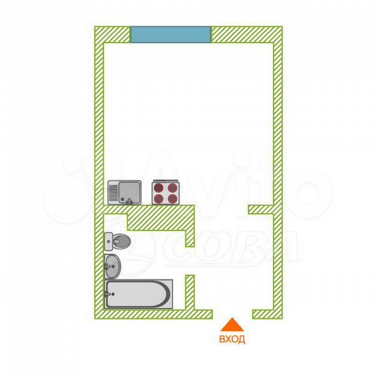 Квартира-студия, 20 м², 1/20 эт.