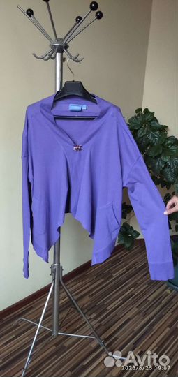 Трикотажный кардиган сиреневый 50 размер