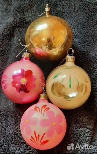 Елочные игрушки стекло СССР ручная работа