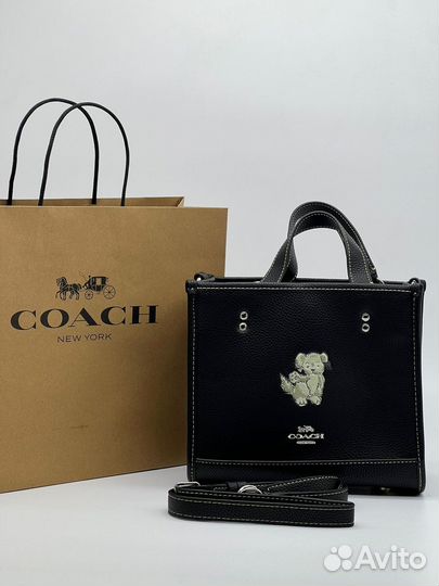 Женская сумка Coach с кошкой