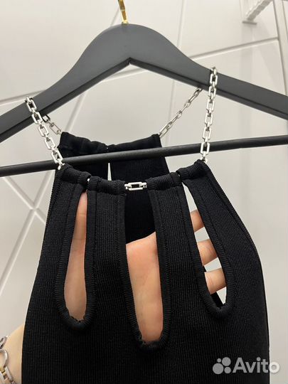 Платье Bershka XS трикотажное чёрное мини