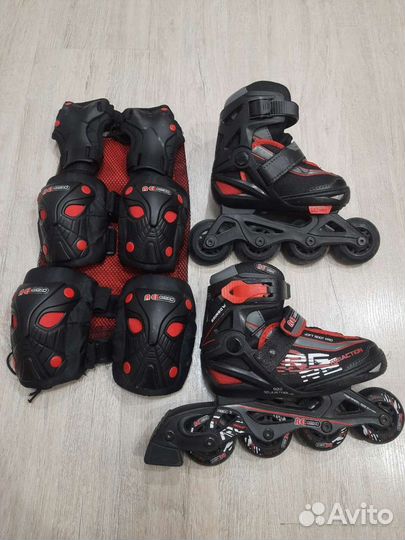 Роликовые коньки детские раздвижные. Размер 26-31