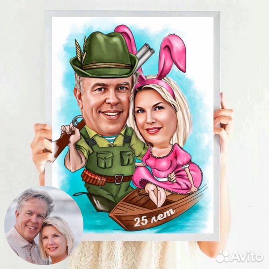 Шаржи на заказ по фото (цифровой)