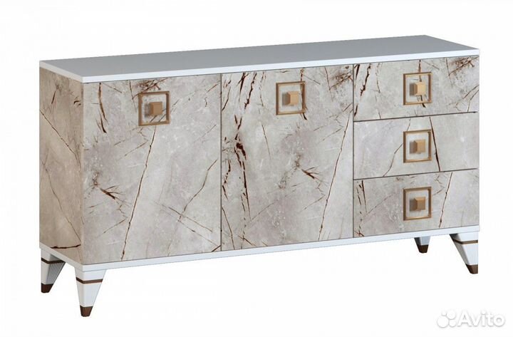 Комод-Тумба Oskar 1,5м Белый/Каспий светлый