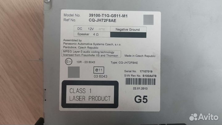 Штатная магнитола Хонда cr-v 4