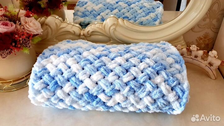 Плед детский вязаный ручная работа