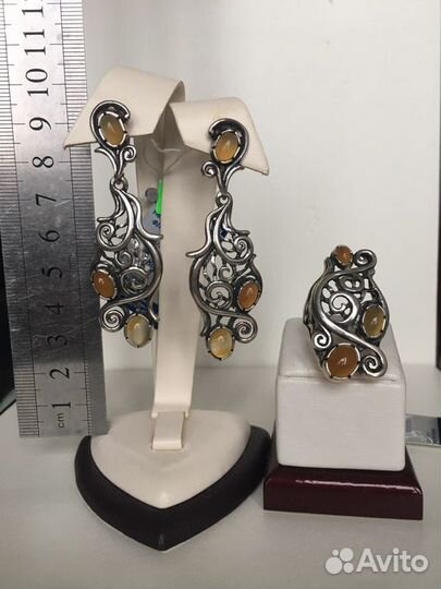 Серьги Кольца серебро 925