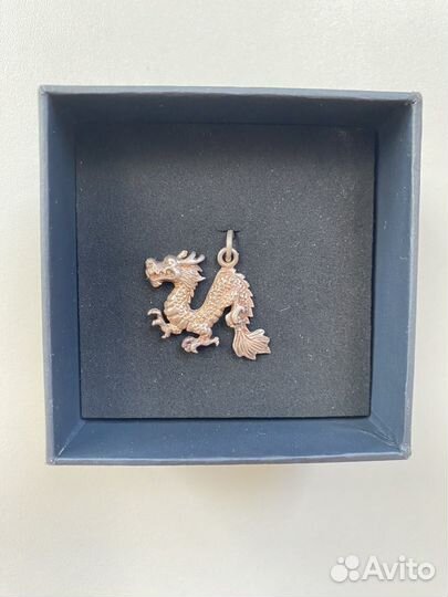 Подвеска кулон Дракон серебро 925
