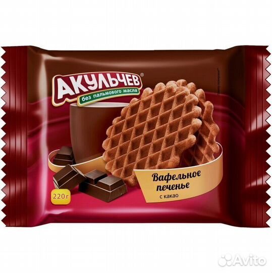 Вафельное печенье Акульчев с Какао 220г (опт)