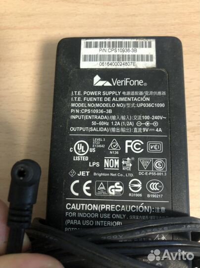 Блок питания 9v, 4 A Verifon UP036C1090