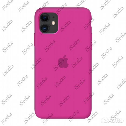 Чехол Apple iPhone 12 / 12 Pro Liquid Silicone Case (закрытый низ) (пурпурный)