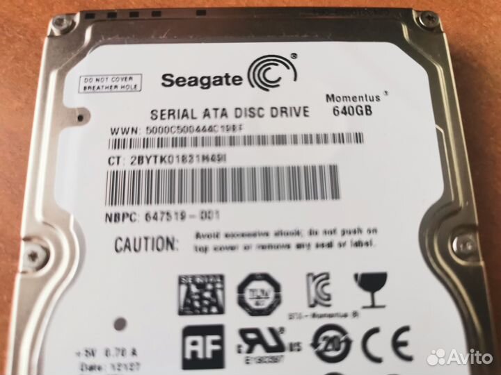 Жесткий диск 2,5 640 Гб