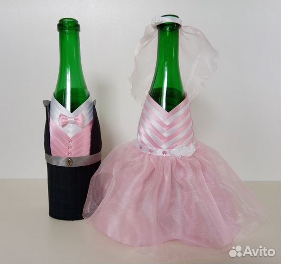 Съёмное украшение на свадебное шампанское