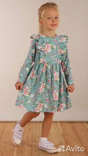 Платье трикотажное для девочки 4-5 лет