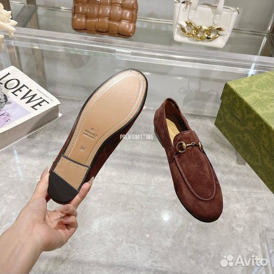 Лоферы Gucci замшевые