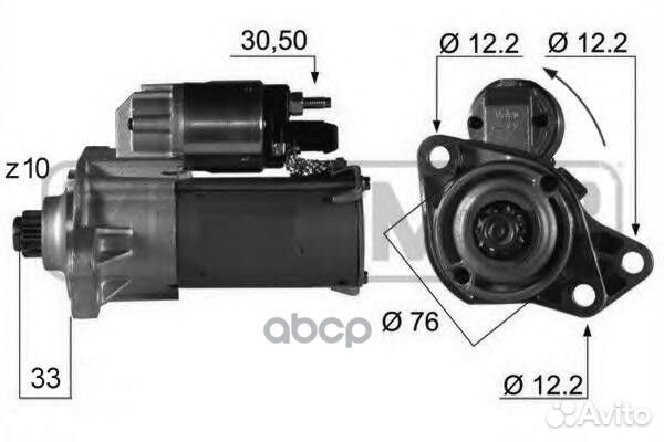 Стартер VW bora/golf IV 1.4-2.0 220056 Era