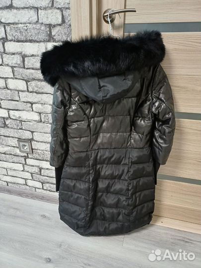 Пальто комбинированное утеплённое женское