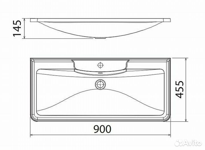 Раковина BelBagno 90 BB900/455-LV-MR-ALR Белая