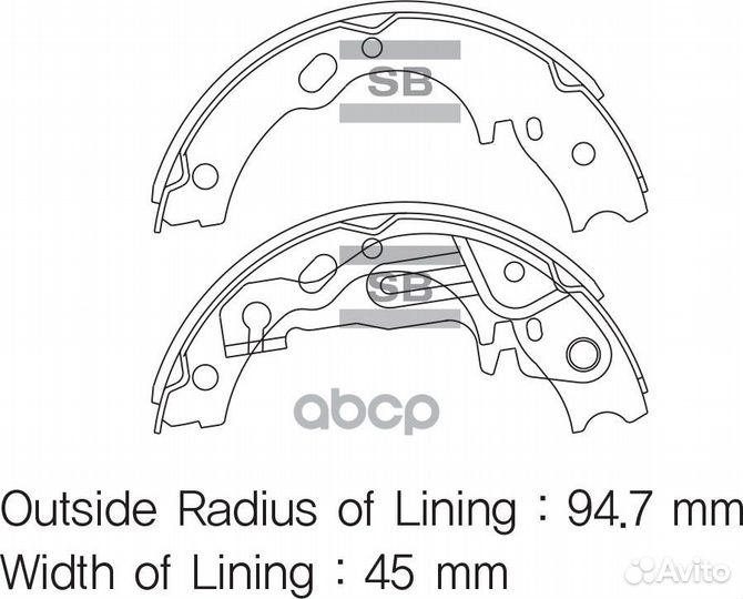 Колодки тормозные барабанные SA159 Sangsin brake