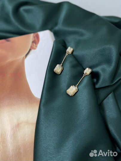Серьги винтажные с кристалами swarovski