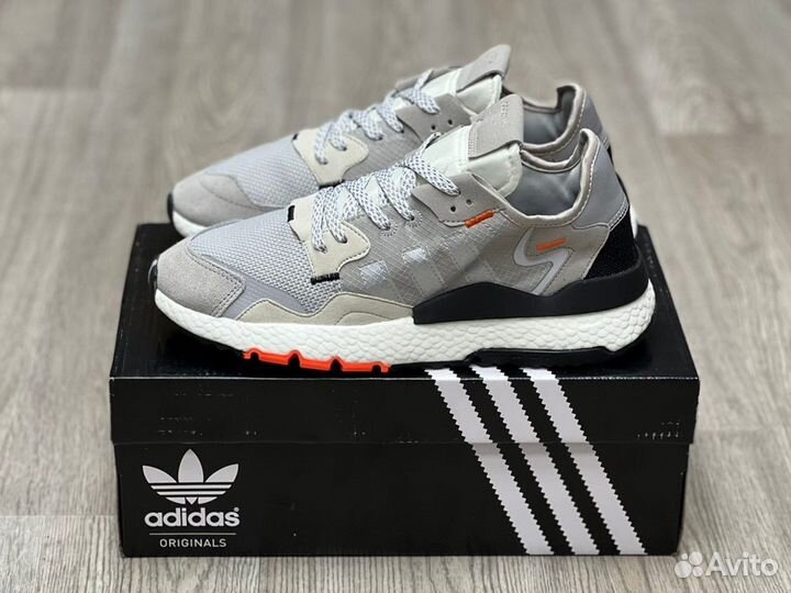 Кроссовки Adidas Nite Jogger Grey Orange (36-45)