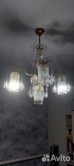 Хрустальная люстра СССР винтажная
