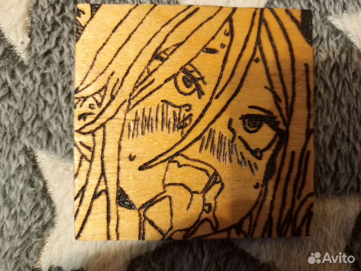 Рисунки Ахегао выжженные на фанере