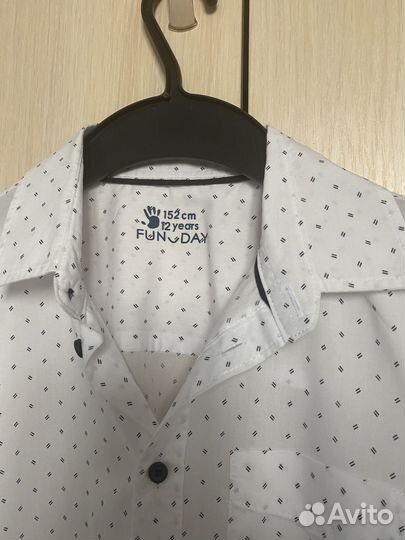 Рубашка с коротким рукавом на мальчика 152 р-р б/у